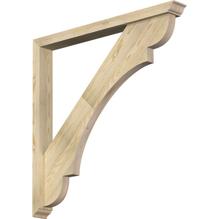 Ekena Millwork Olympic Traditional Rough Sawn Bracket w/ Offset Brace, Douglas Fir, 4"W x 38"D x 38"H BKT0402X38X38OLY01RDF